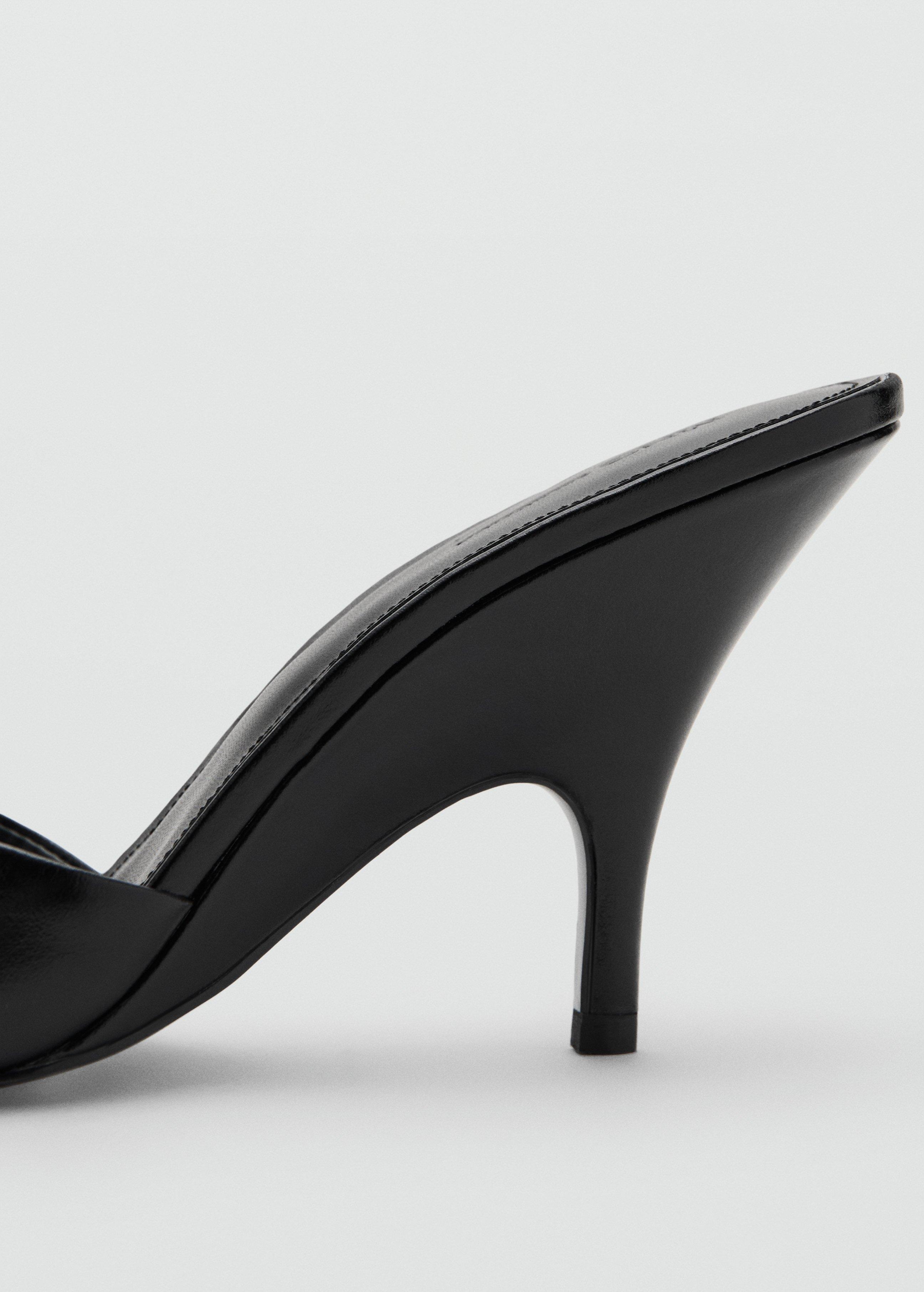 Black Leather Wedge-Heel Sandals, Black, large image number 3