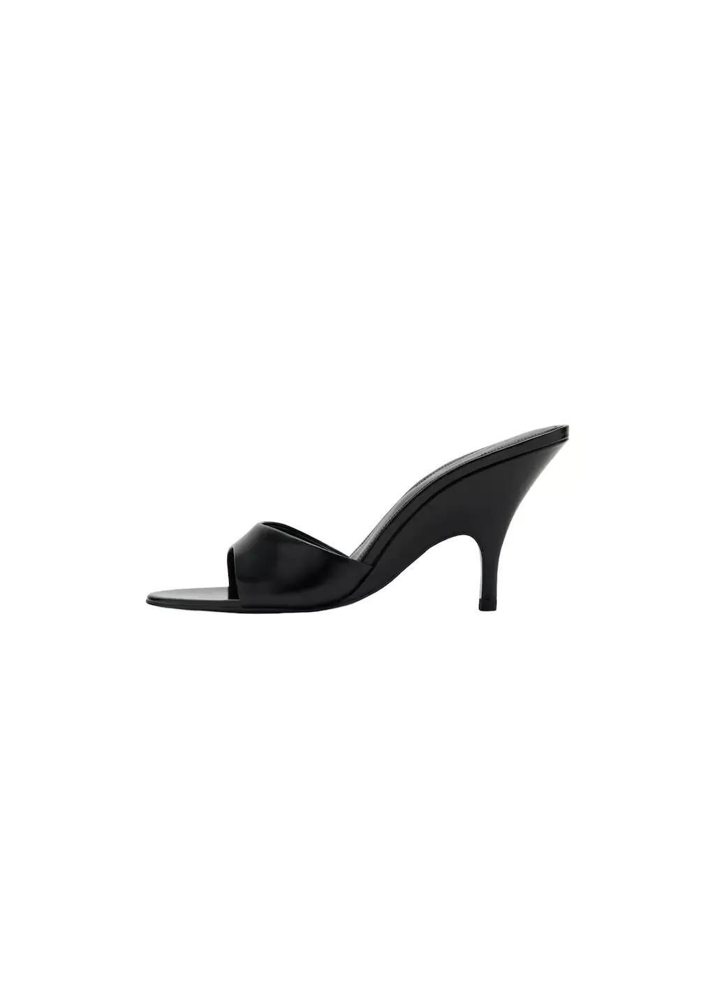 Black Leather Wedge-Heel Sandals, 0201_99, large image number 10