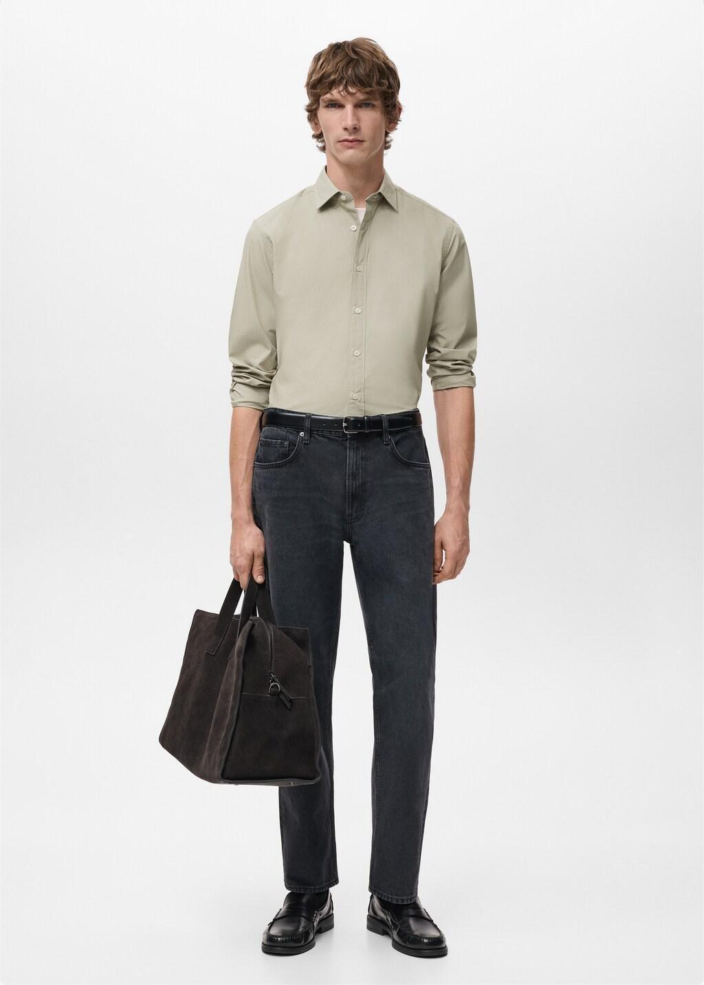 Brown Regular-Fit 100% Cotton Shirt, Light Pastel Brown, large image number 0