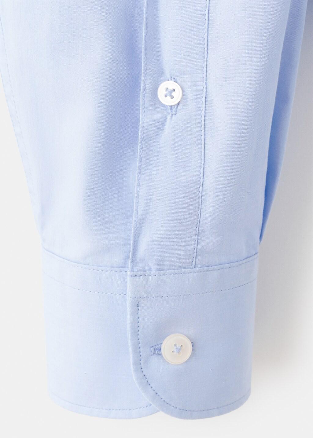 Blue Regular-Fit Cotton Shirt, Light-Pastel Blue, large image number 5