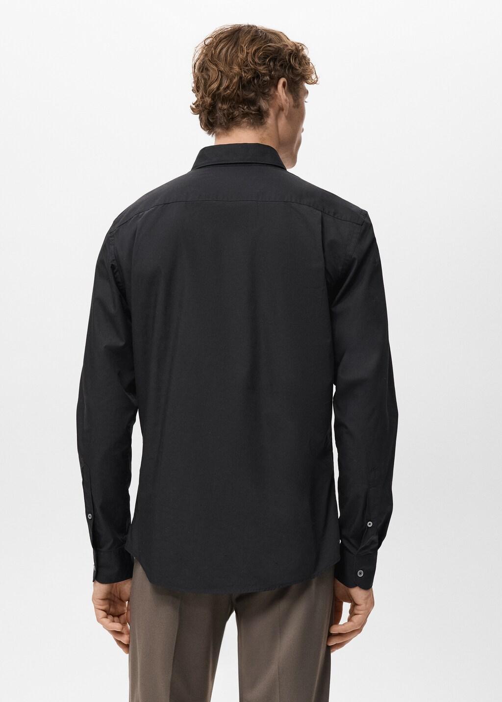 Black Regular-Fit Cotton Shirt, Black, large image number 2