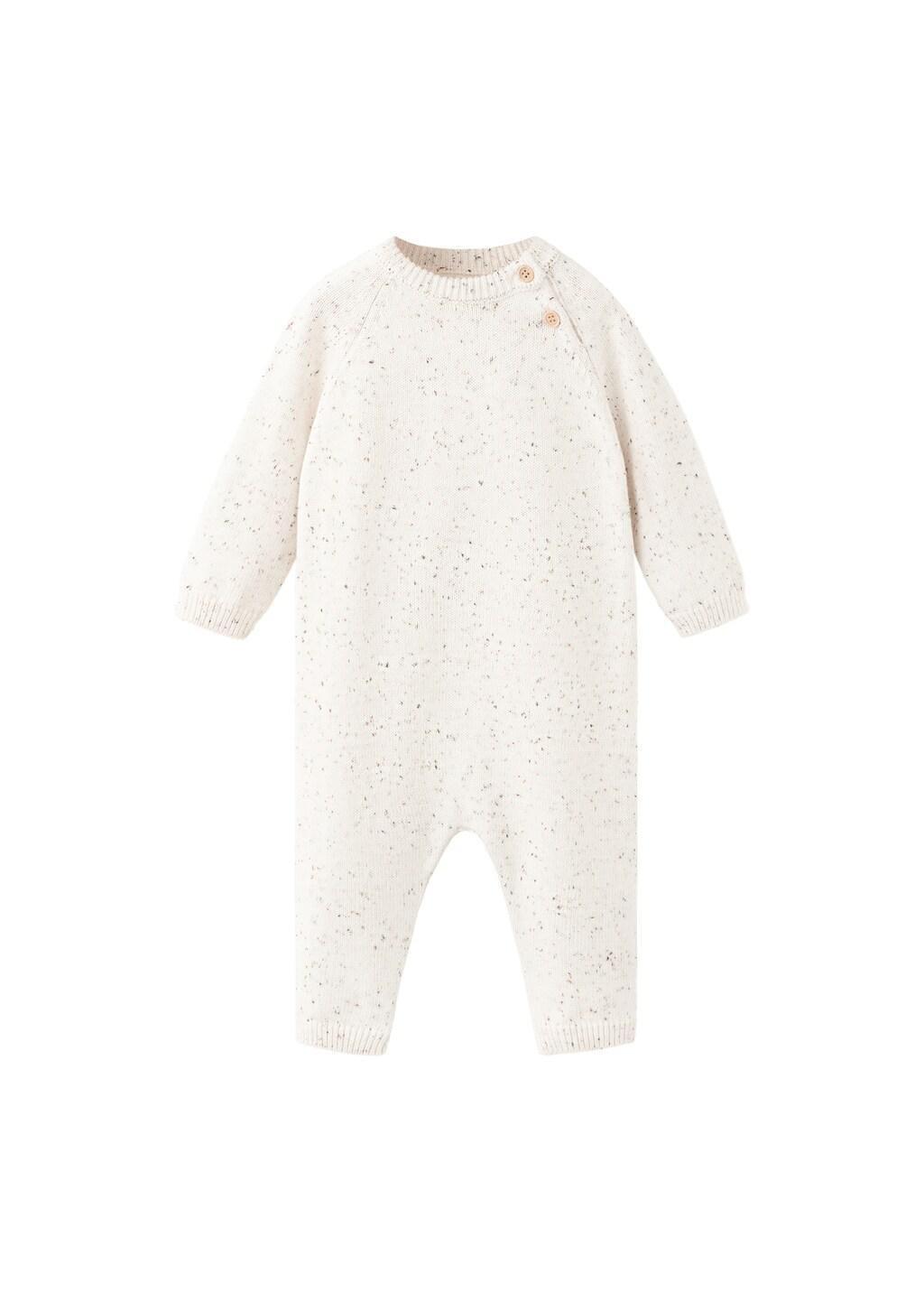 Cream Knitted Long Jumpsuit, Kids Boys, 0201_05, large image number 3