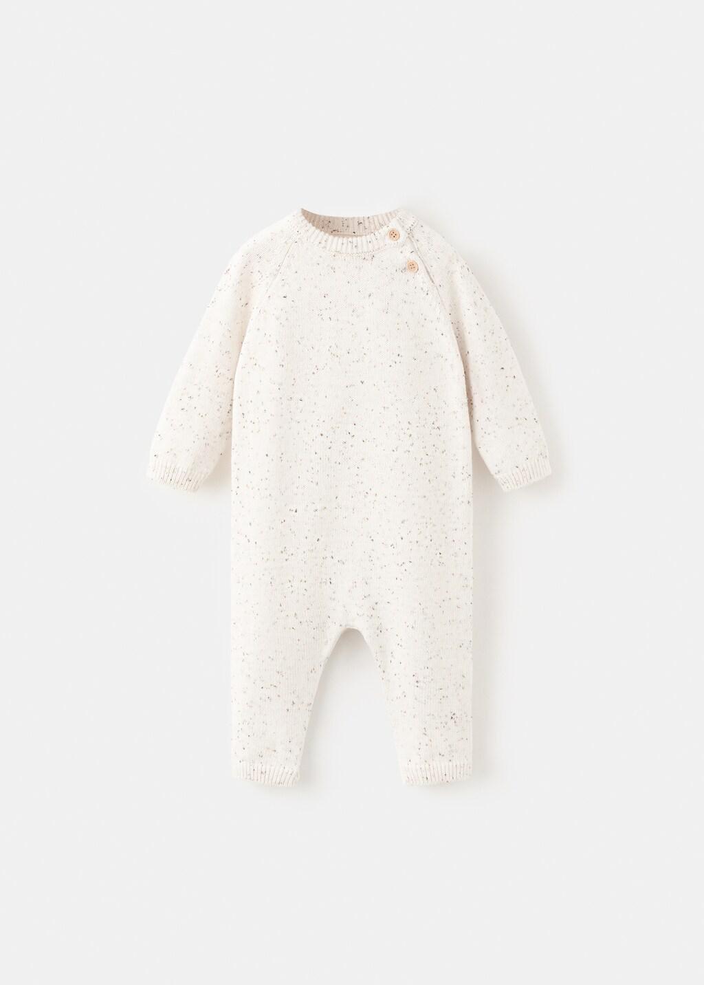 Cream Knitted Long Jumpsuit, Kids Boys, 0201_05, large image number 4