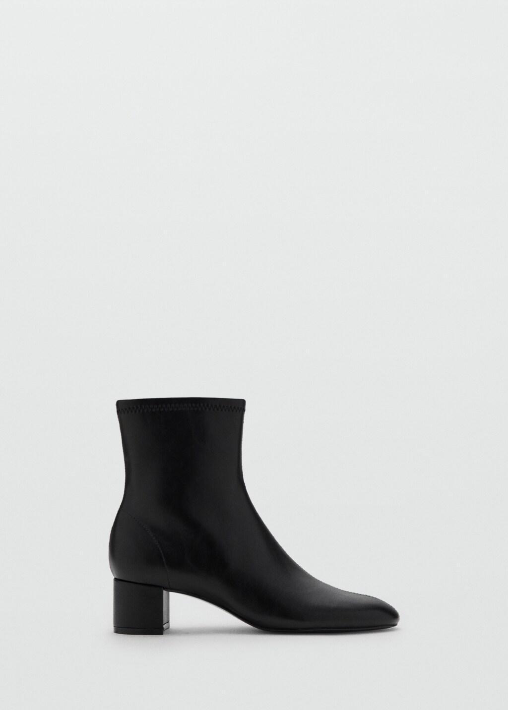 Black Round-Toe Block-Heel Ankle Boots, 0201_99, large image number 4
