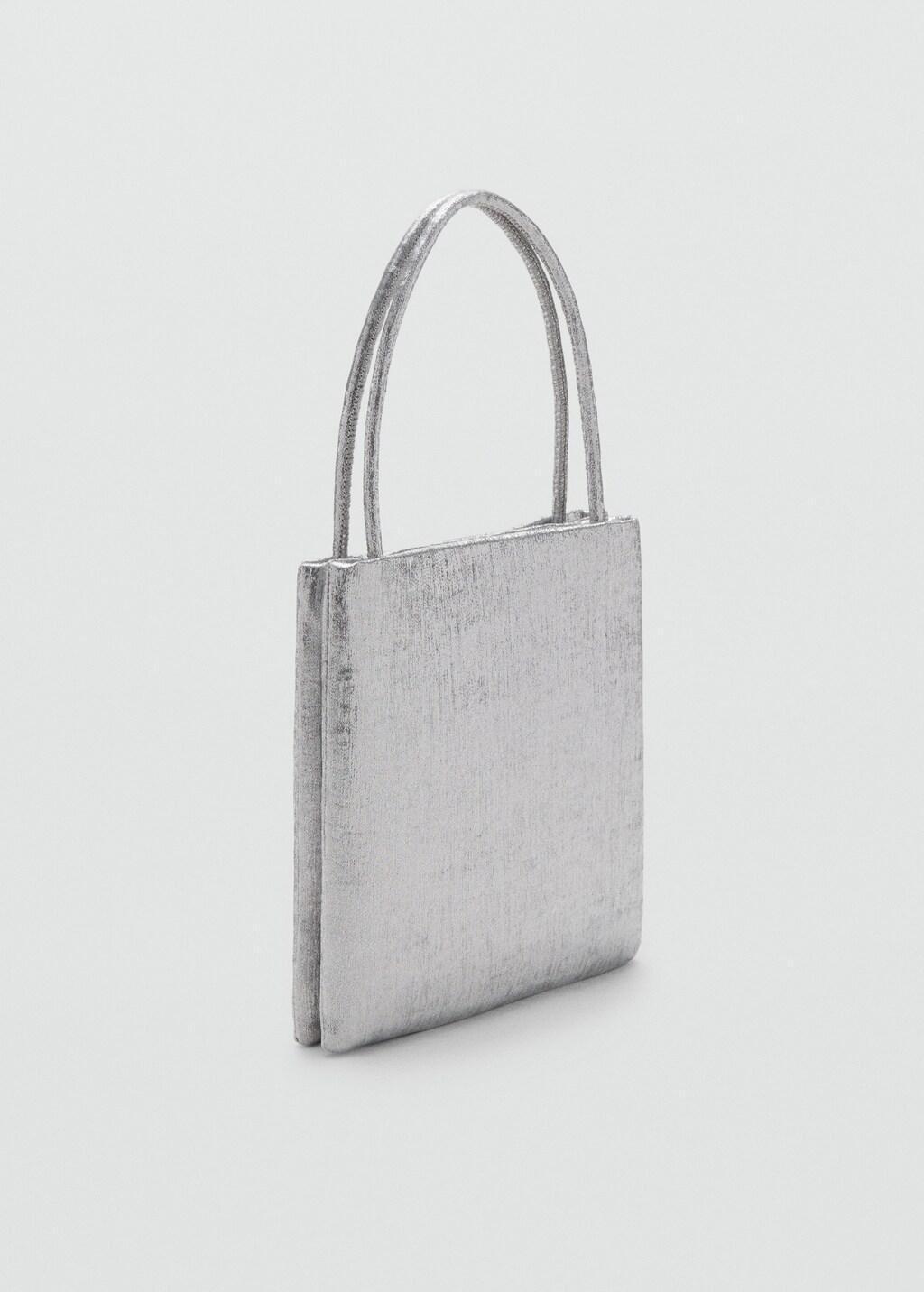 Silver Mini Shopper Bag, Silver, large image number 1