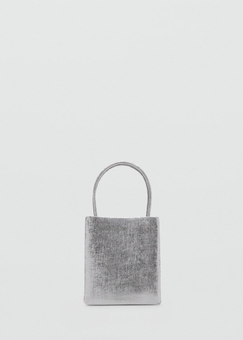 Silver Mini Shopper Bag, Silver, large image number 4