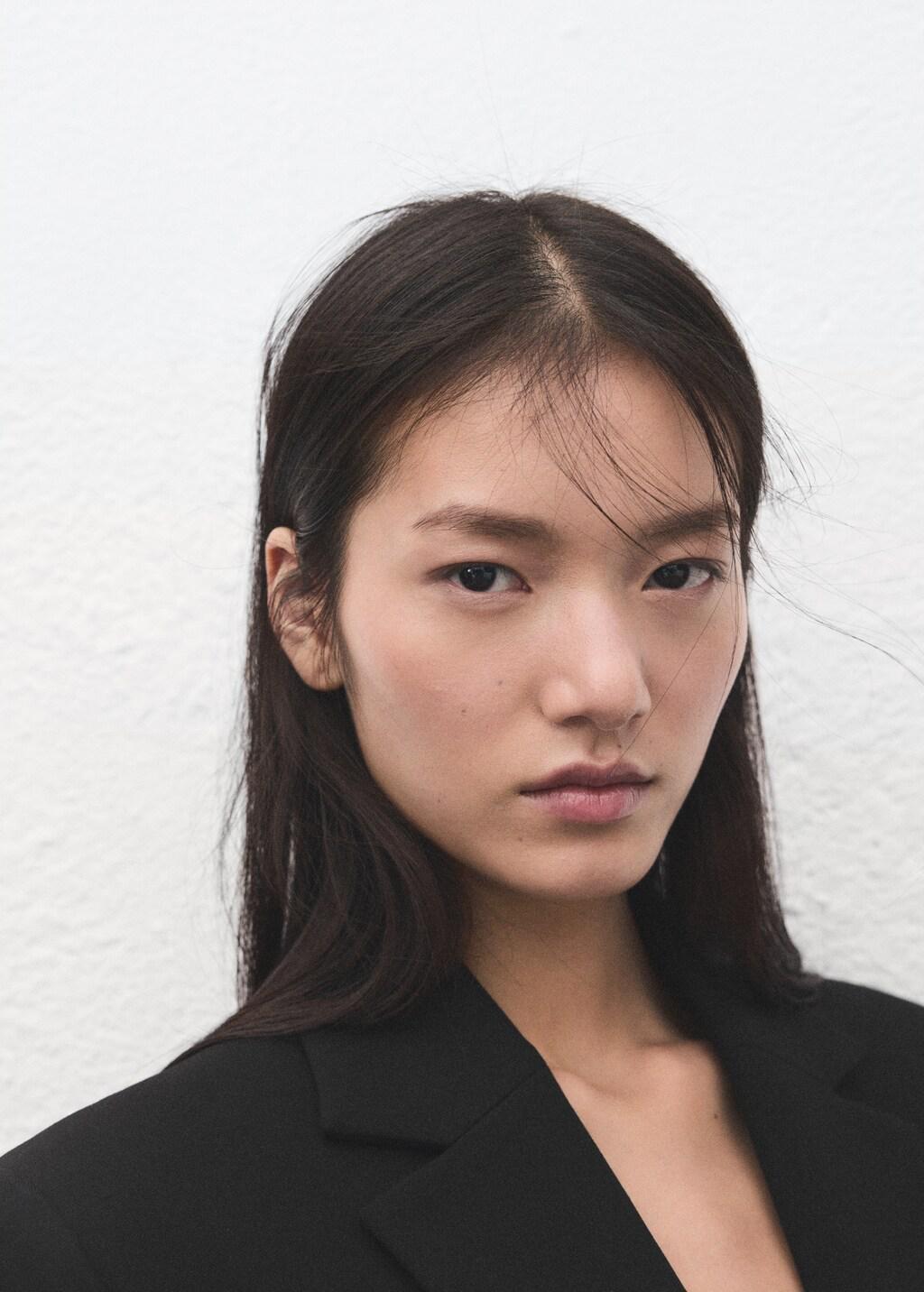 Black Straight Suit Jacket With Lapel Pockets, 0201_99, large image number 7