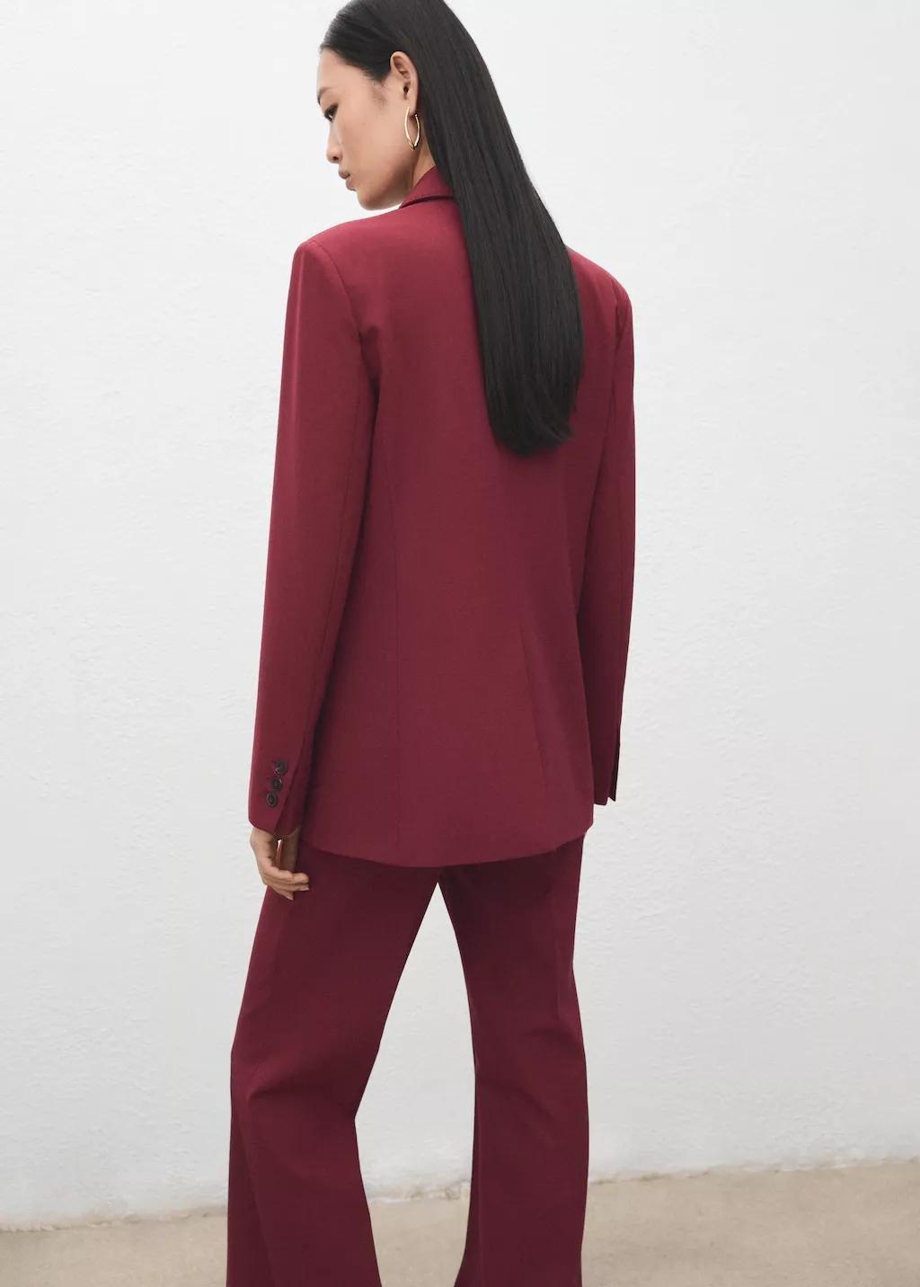 Red Double-Breasted Suit Jacket, Dark Red, large image number 4