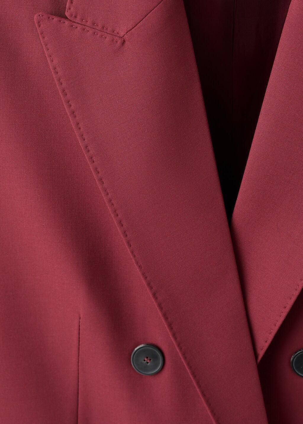 Red Double-Breasted Suit Jacket, Dark Red, large image number 5