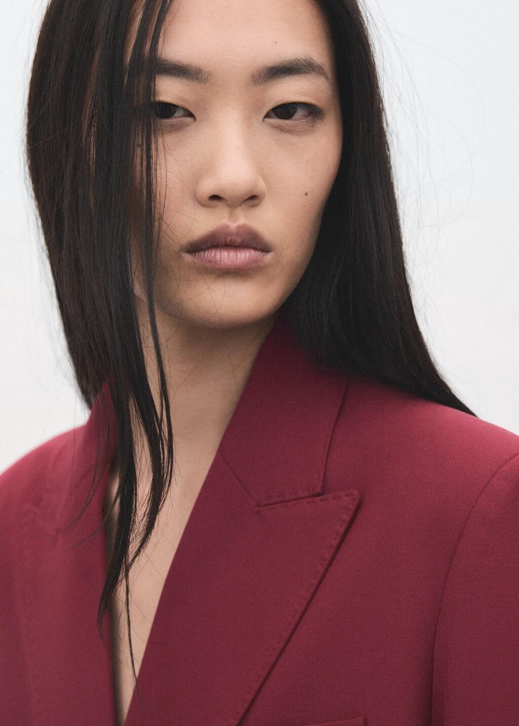 Red Double-Breasted Suit Jacket, Dark Red, large image number 7