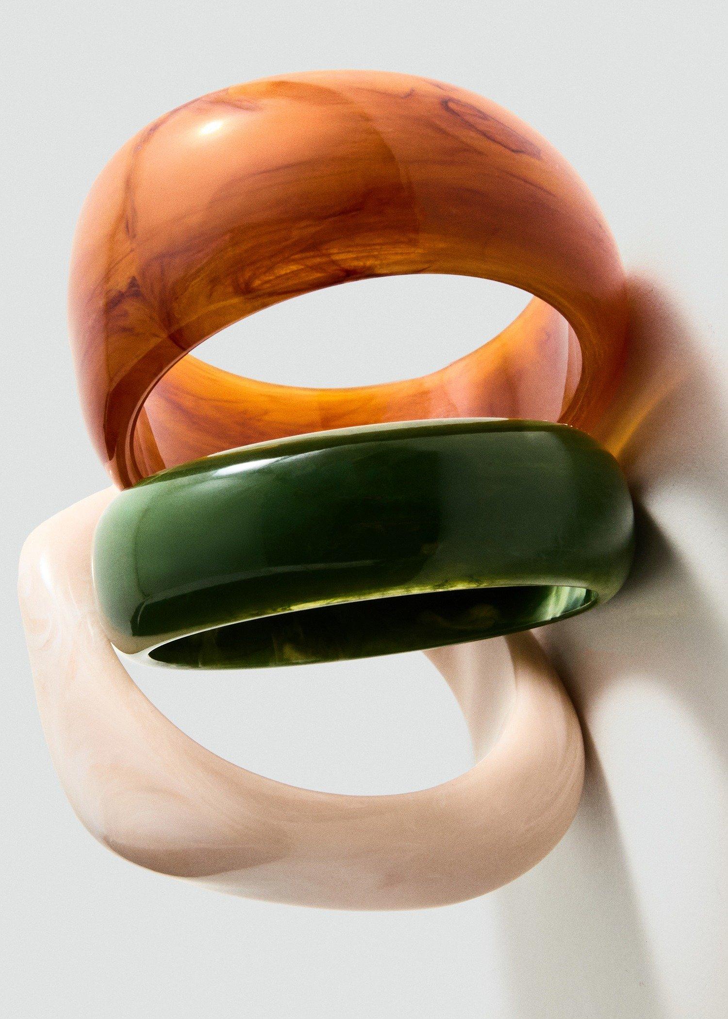 Multicolour Combined Volume Maxi Bracelets, Set Of 3, Brown, large image number 2