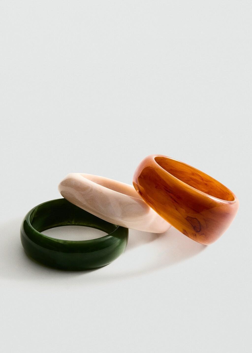 Multicolour Combined Volume Maxi Bracelets, Set Of 3, Brown, large image number 3