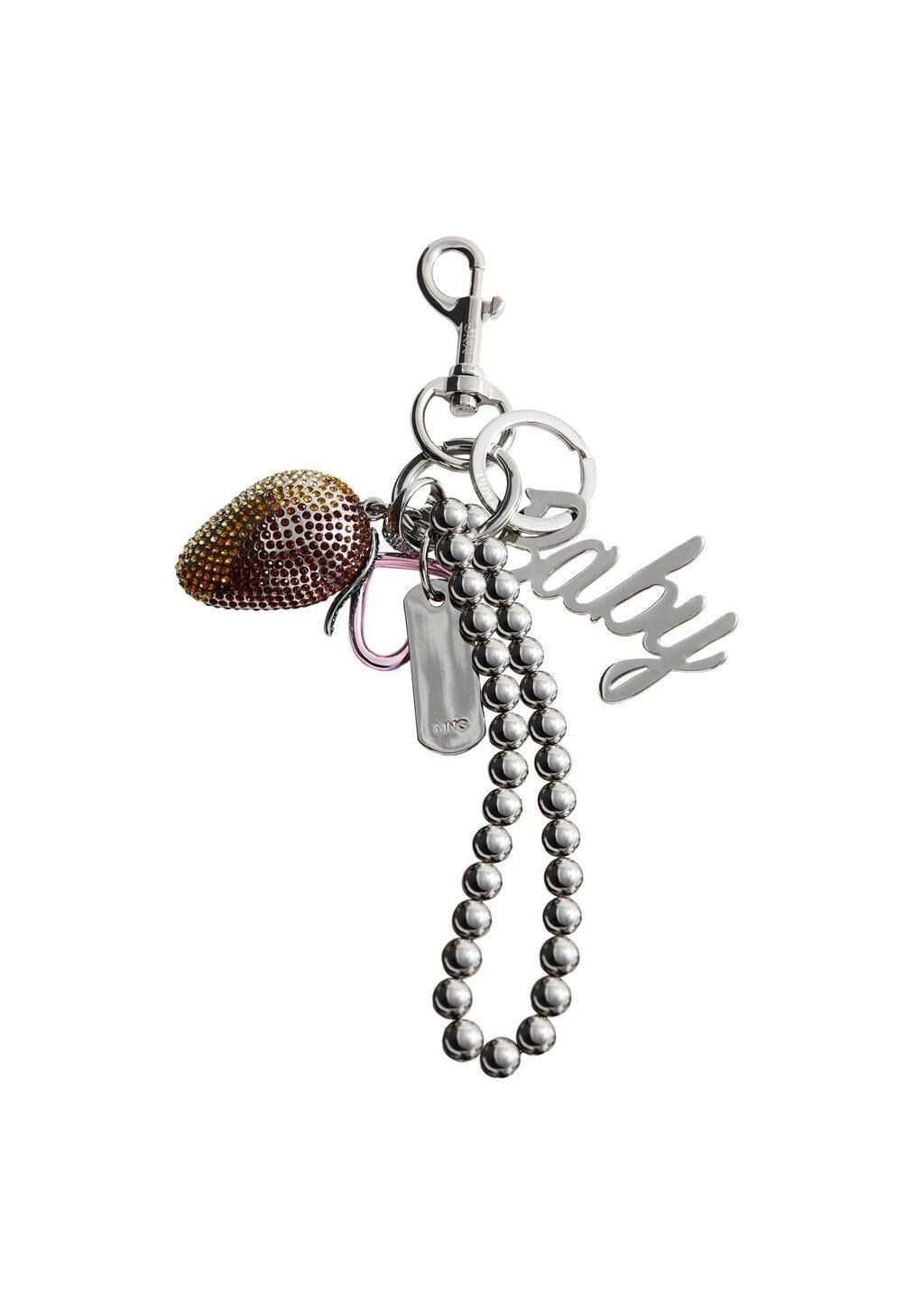 Silver Multi-Charm Baby Keyring, Silver, large image number 3