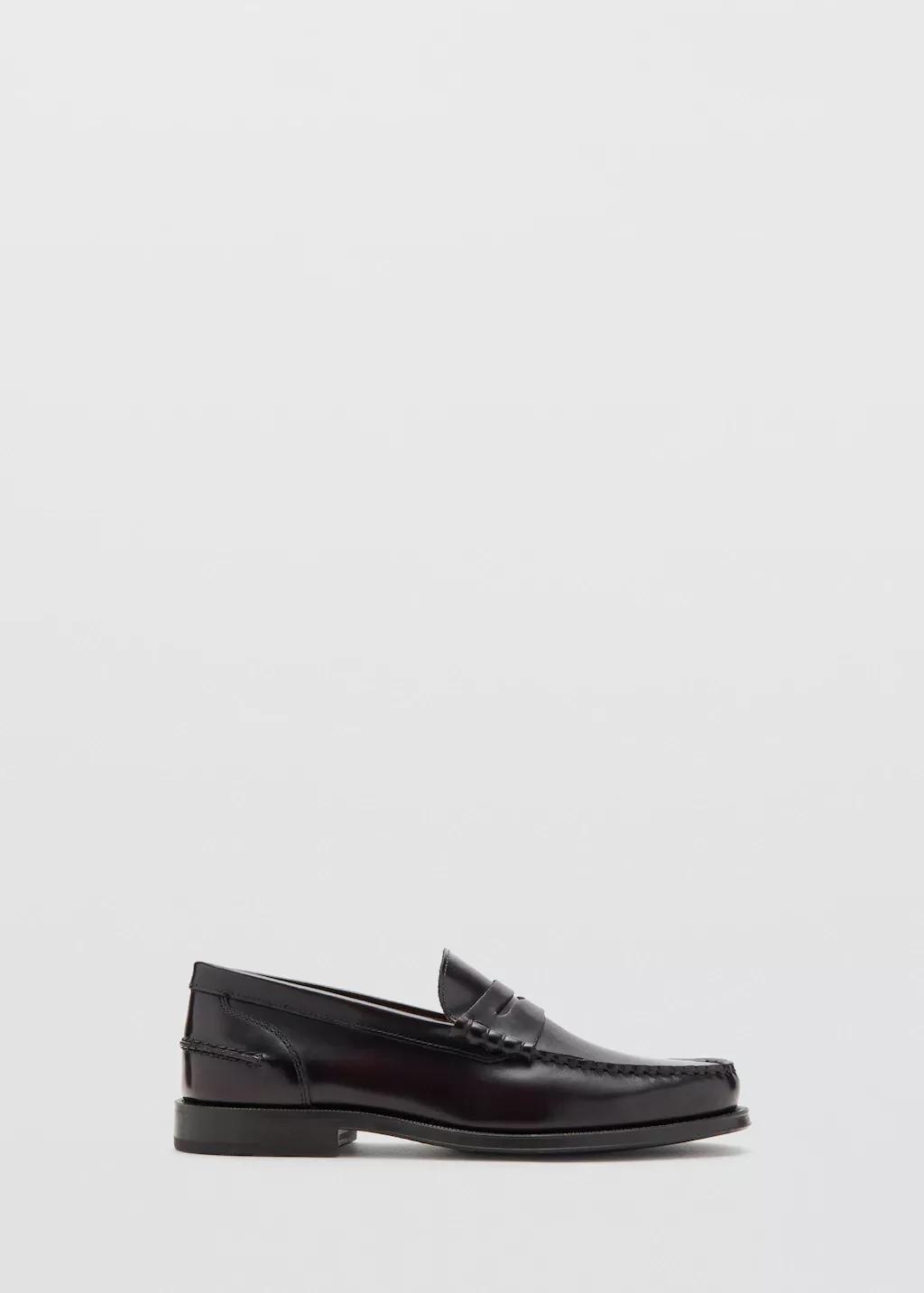 Red Aged-Leather Loafers, Dark Red, large image number 3