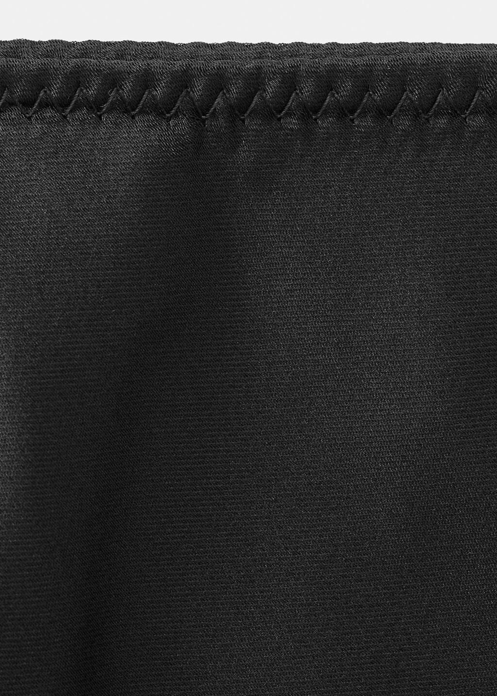 Black Satin Long Skirt, Black, large image number 1