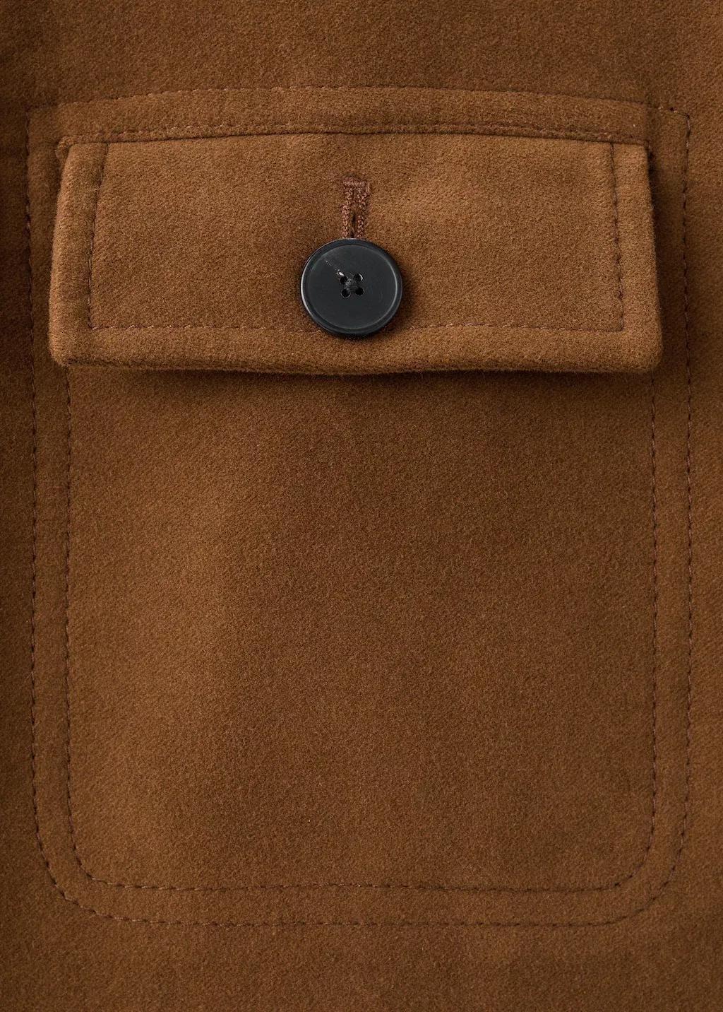 Brown Collarless Jacket With Pockets, 0201_31, large image number 5