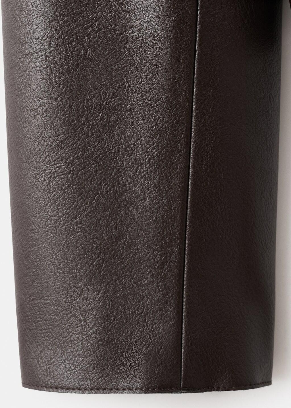 Brown Faux-Leather Jacket With Pockets, 0201_32, large image number 5