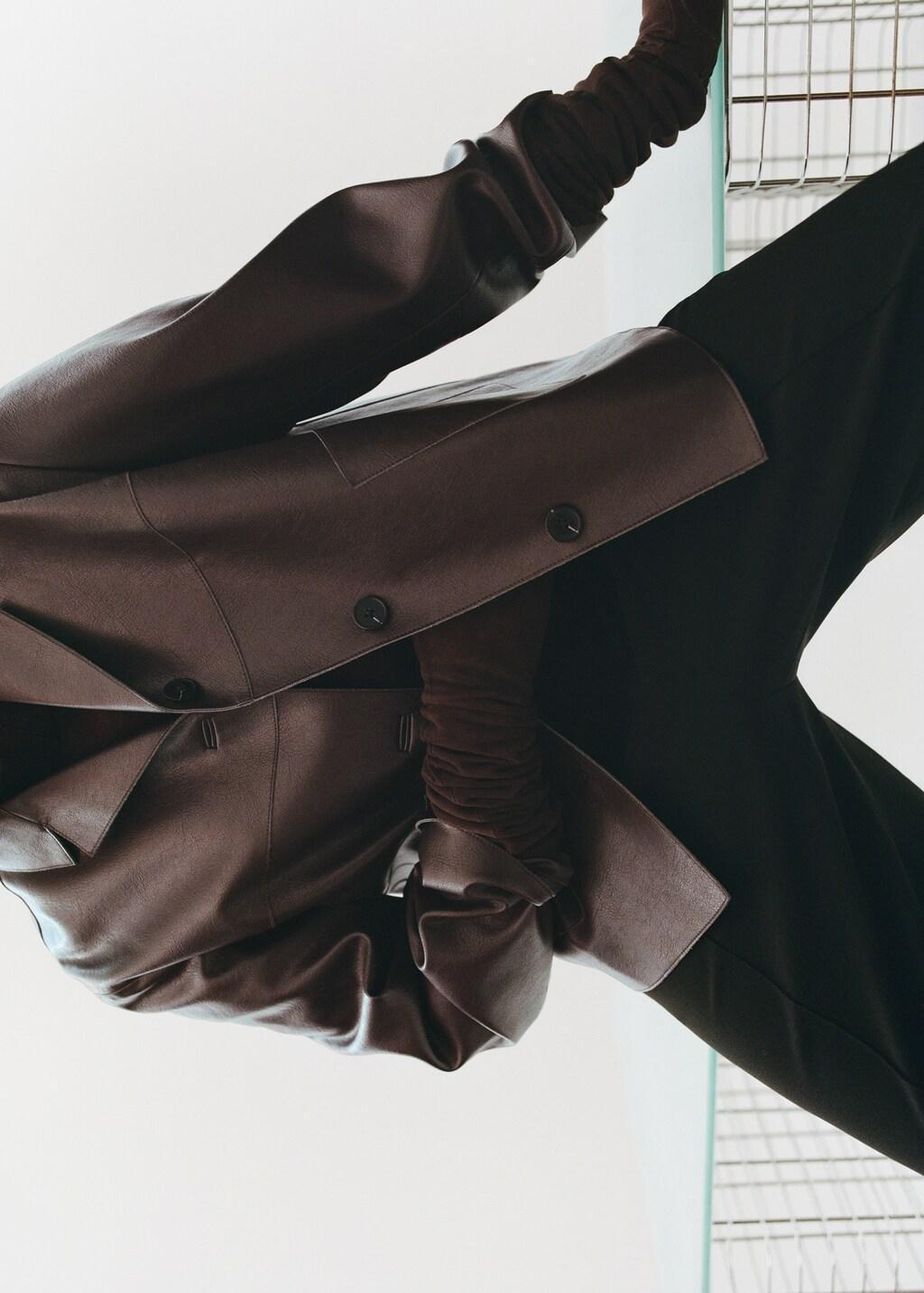 Brown Faux-Leather Jacket With Pockets, 0201_32, large image number 7