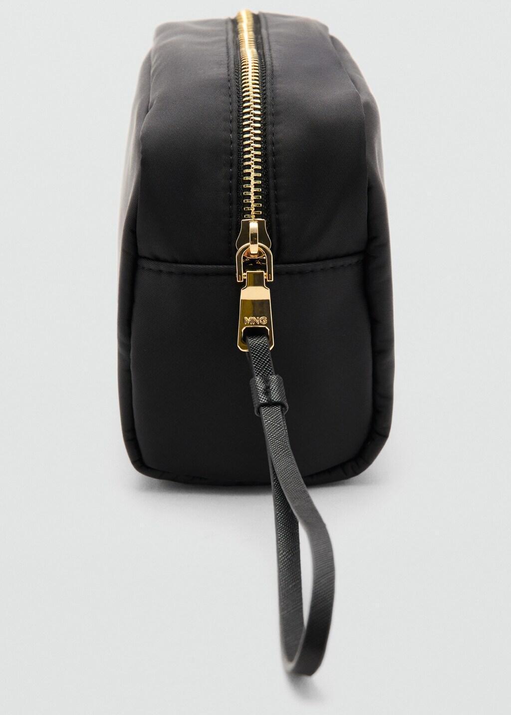 Black Zipped Toiletry Bag With Logo, Black, large image number 1