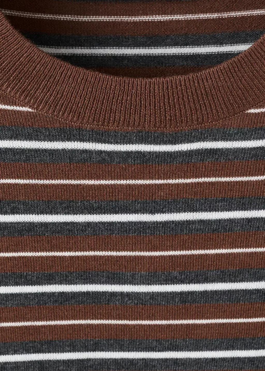 Brown Knit Striped Sweater, 0201_17, large image number 5