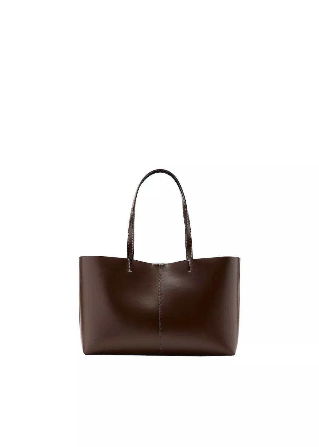 Brown Shopper Bag With Double Handle, Brown, large image number 3