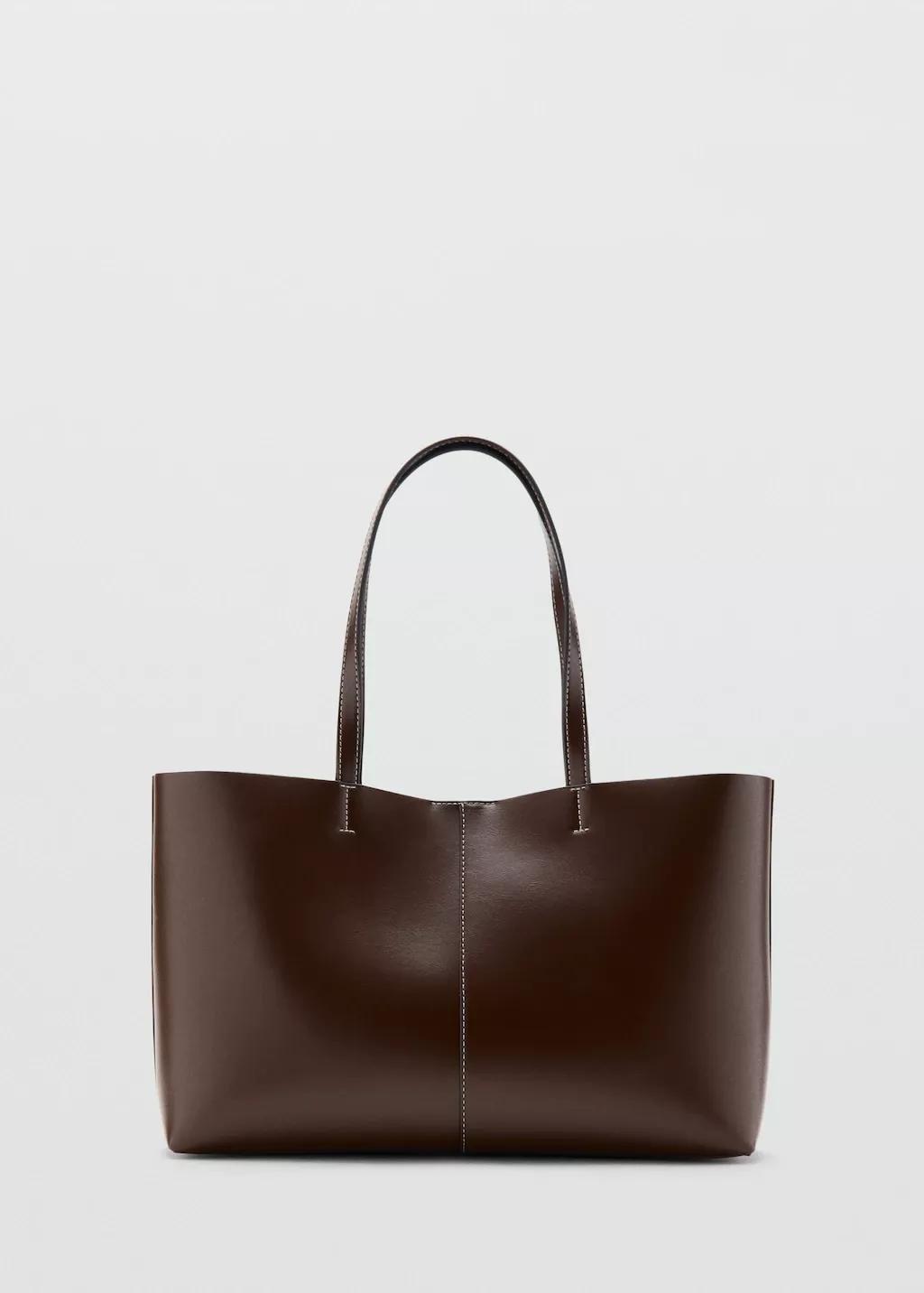 Brown Shopper Bag With Double Handle, Brown, large image number 4