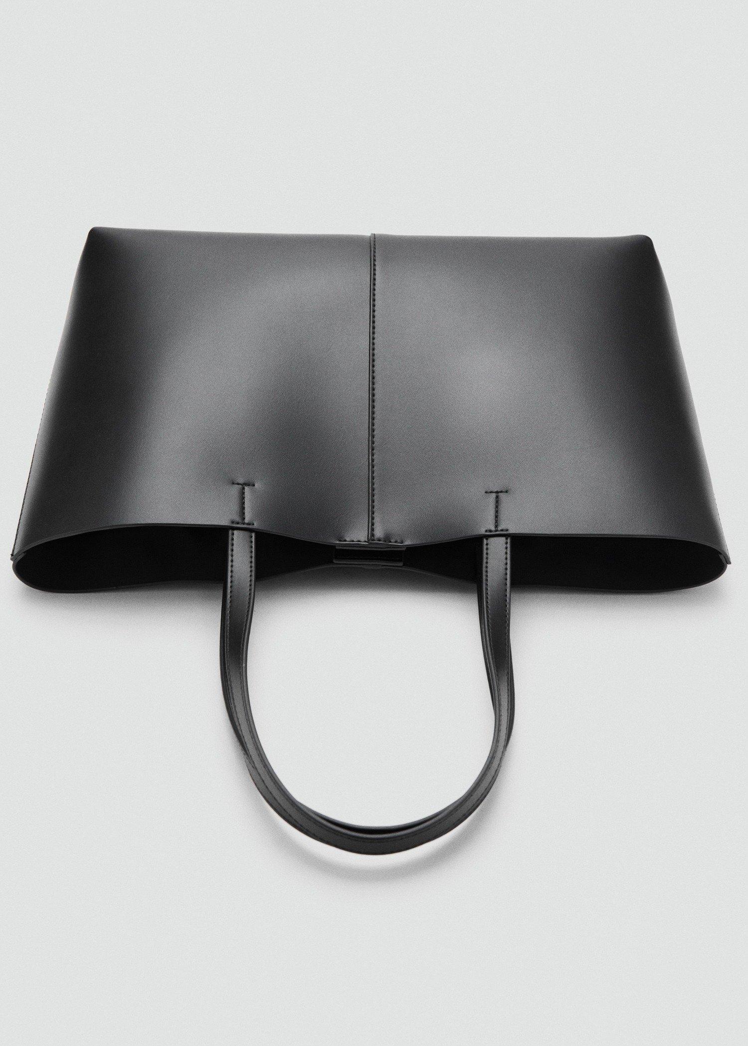 Black Shopper Bag With Double Handle, Black, large image number 1