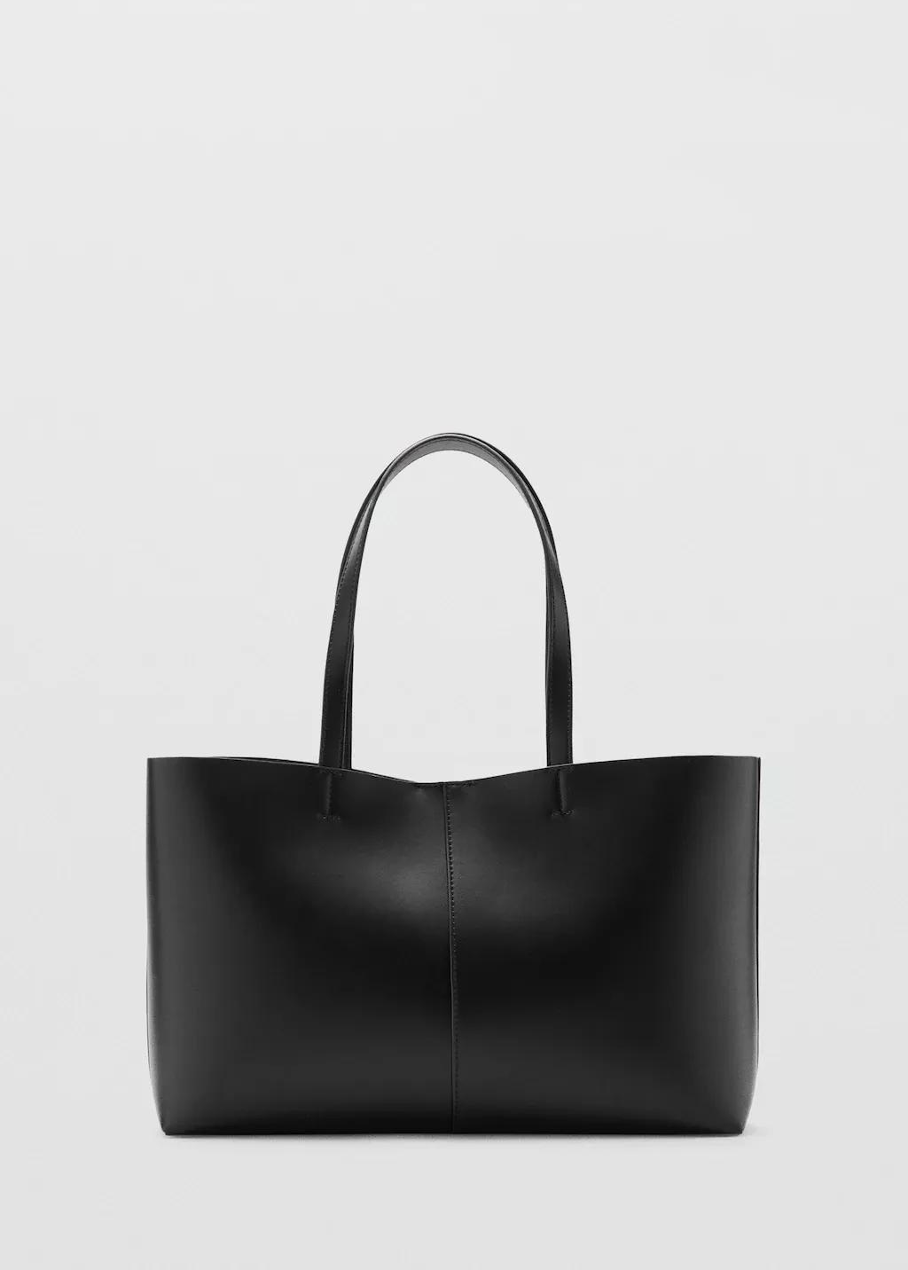 Black Shopper Bag With Double Handle, Black, large image number 5