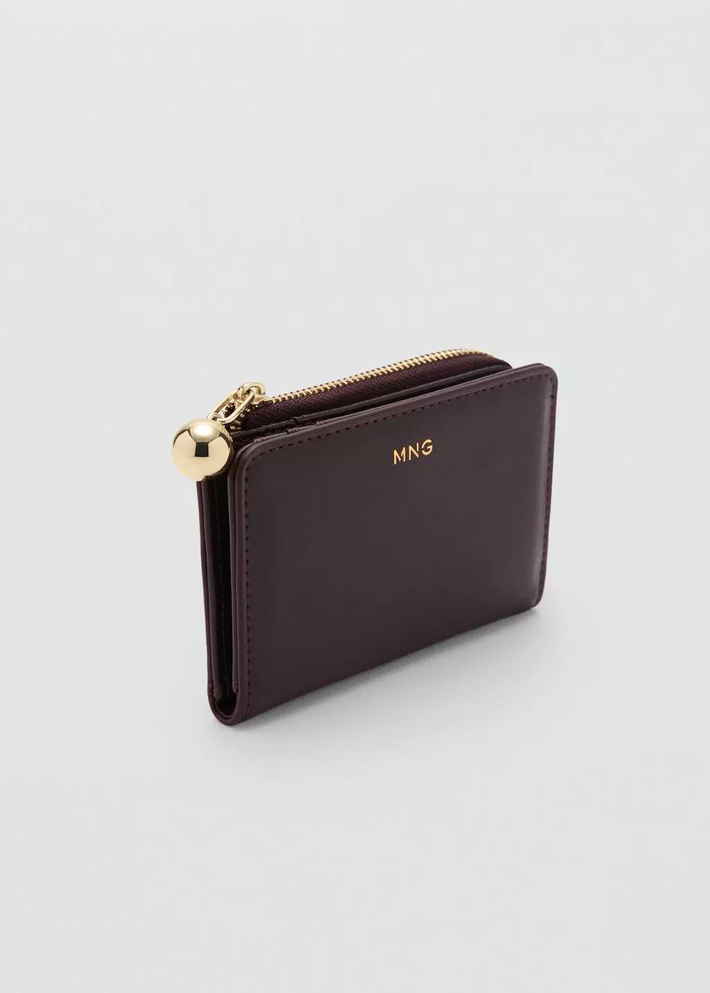 Brown Mini-Bead Small Purse, Dark Brown, medium