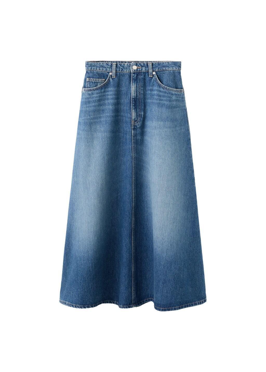 Blue Denim Midi-Skirt, Open Blue, large image number 5