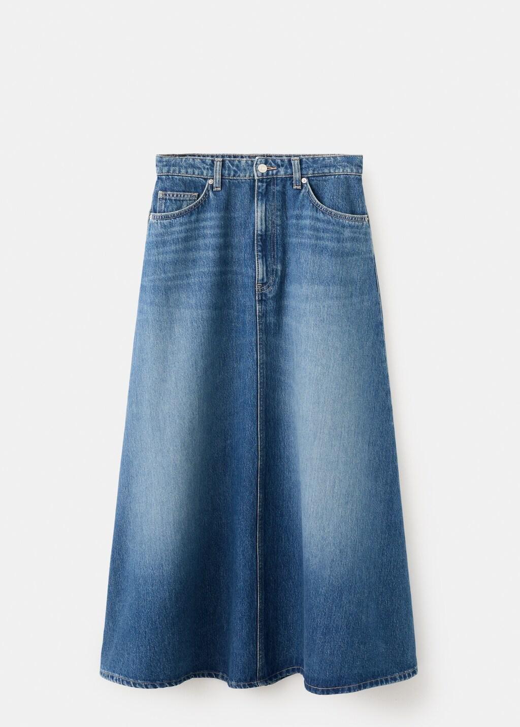 Blue Denim Midi-Skirt, Open Blue, large image number 6