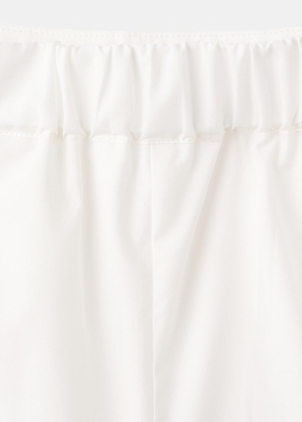 White Plain Cotton Shorts, Kids Girls, White, large image number 3