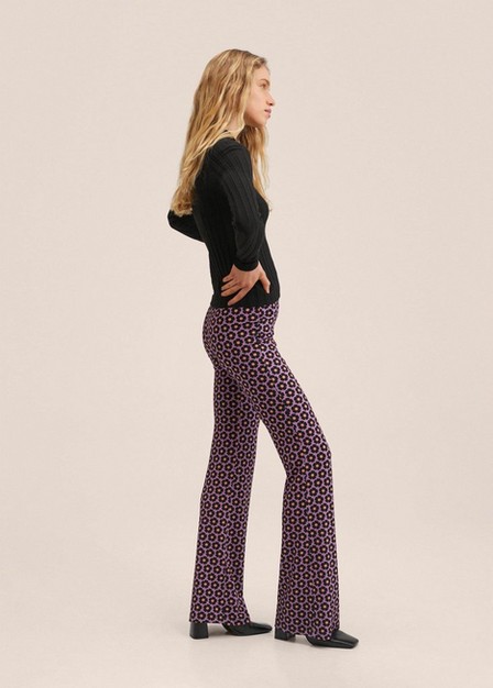 Mango - Lt-Pastel Purple Retro Print Trousers