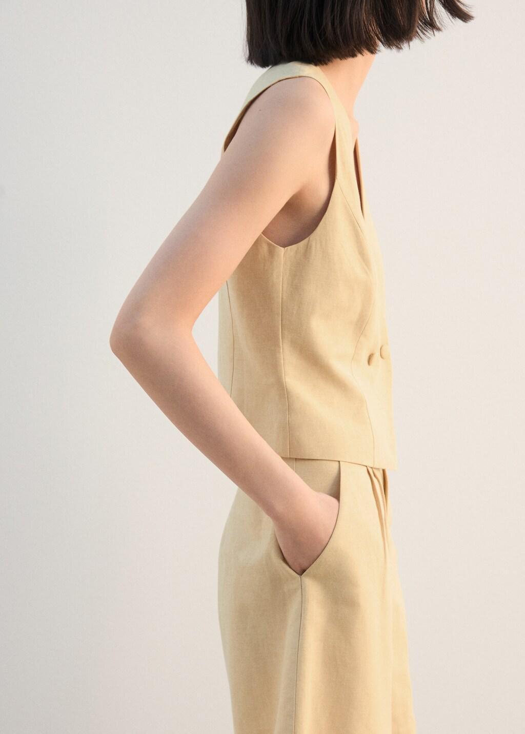 Yellow Fitted Suit Top, 0201_15, large image number 5