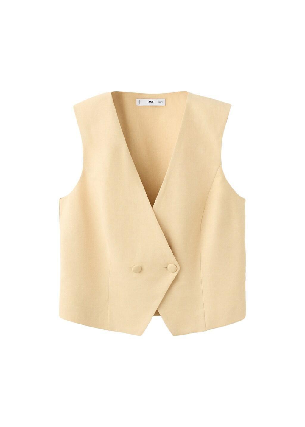 Yellow Fitted Suit Top, 0201_15, large image number 6