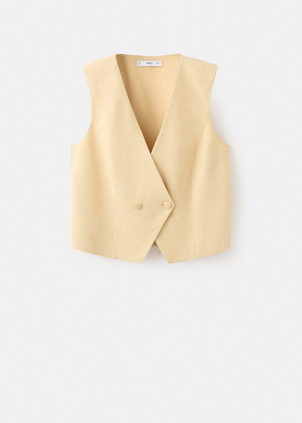 Yellow Fitted Suit Top, 0201_15, large image number 7