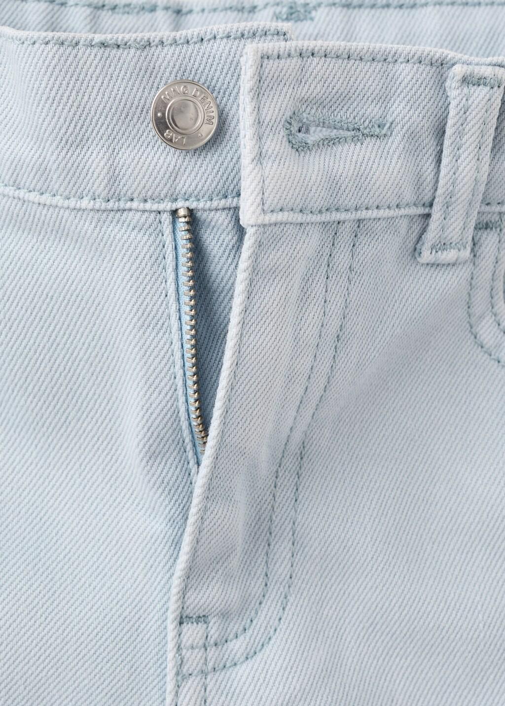 Blue Cargo Denim With Stitching, Kids Girls, Light-Pastel Blue, large image number 4