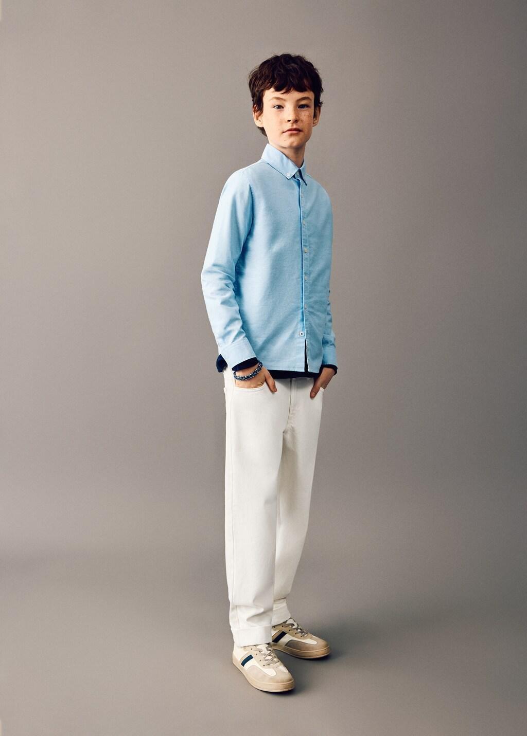 White Mid-Rise Straight Jeans, Kids Boy, White, large image number 0