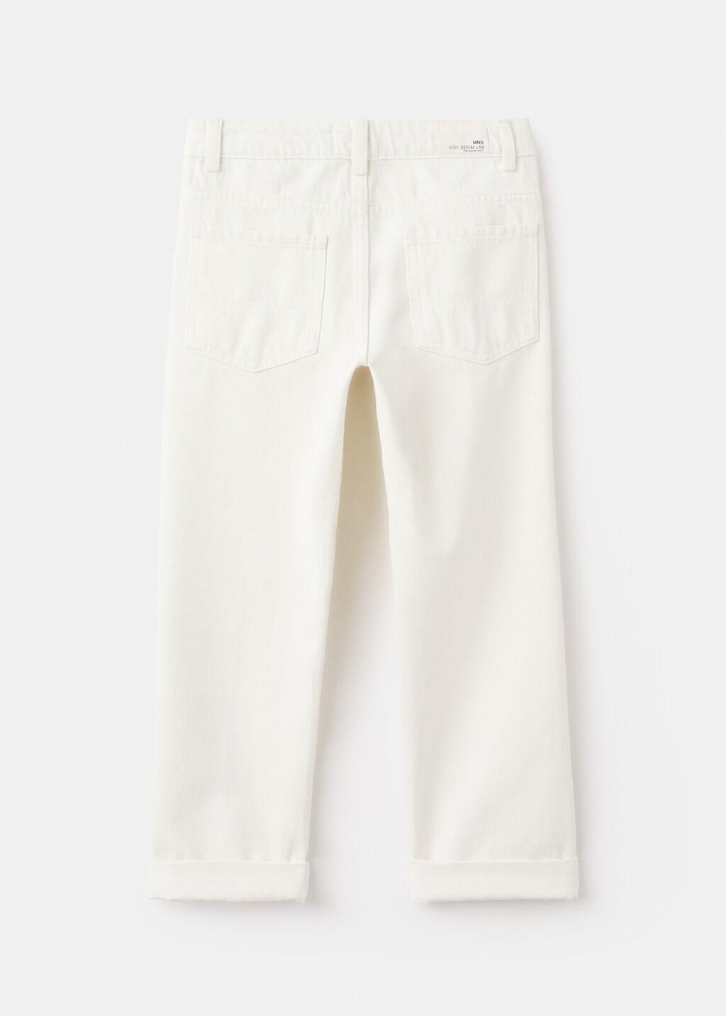 White Mid-Rise Straight Jeans, Kids Boy, White, large image number 2