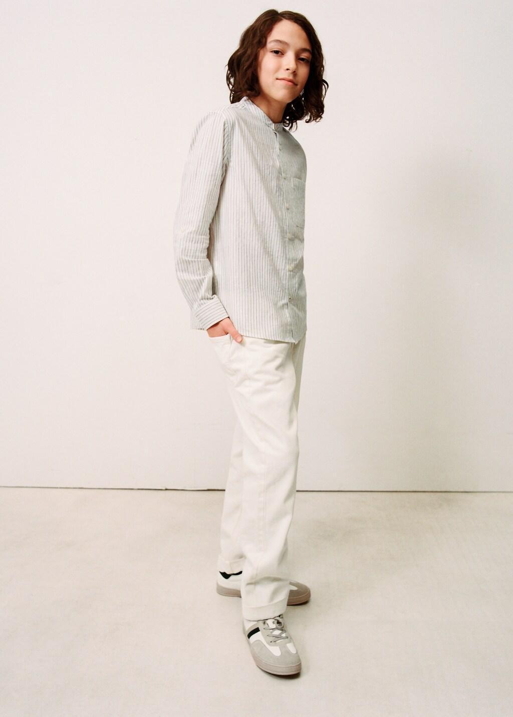 White Mid-Rise Straight Jeans, Kids Boy, White, large image number 5