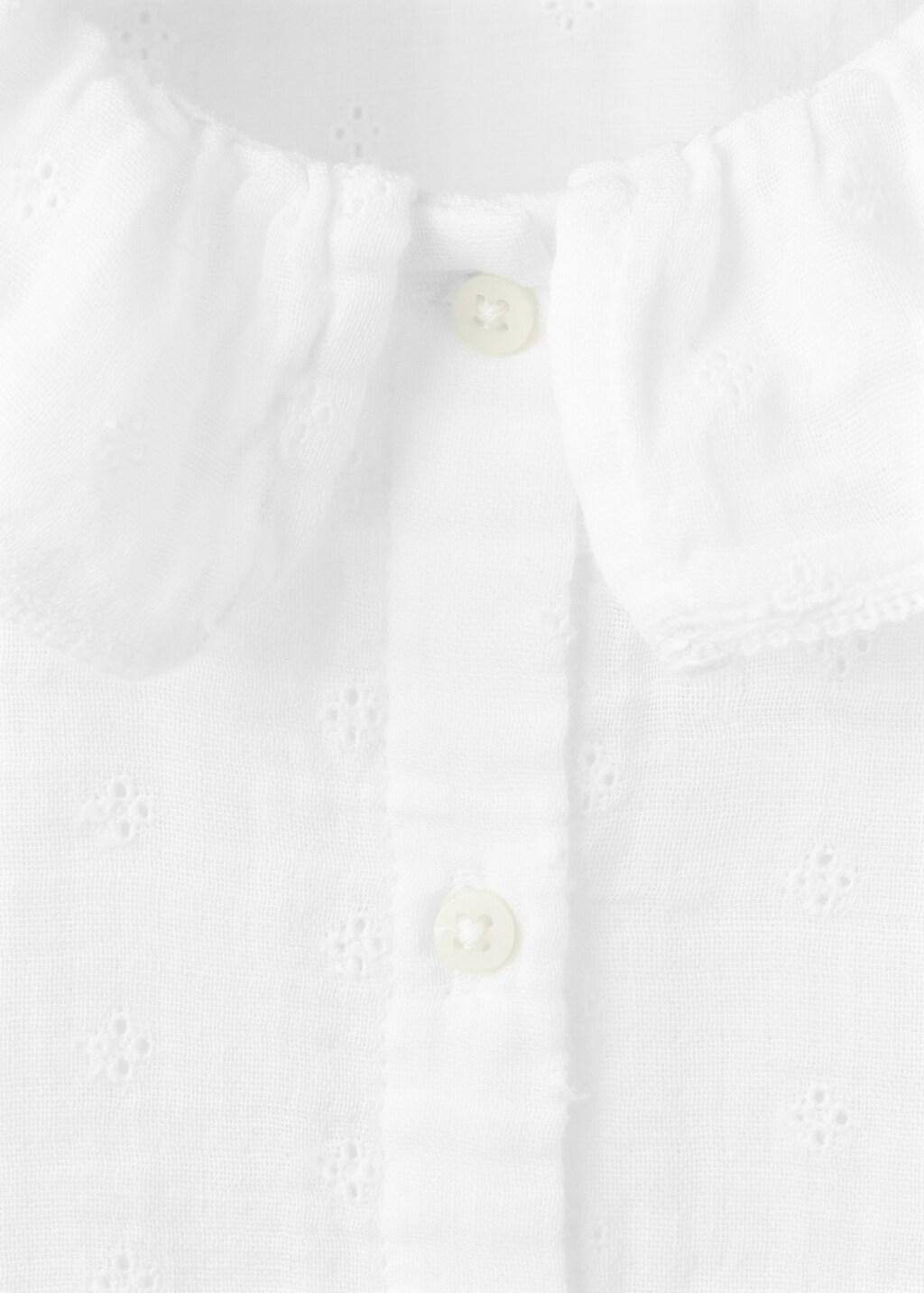 White Blouse With Peter Pan Collar, Baby Girl, White, large image number 1