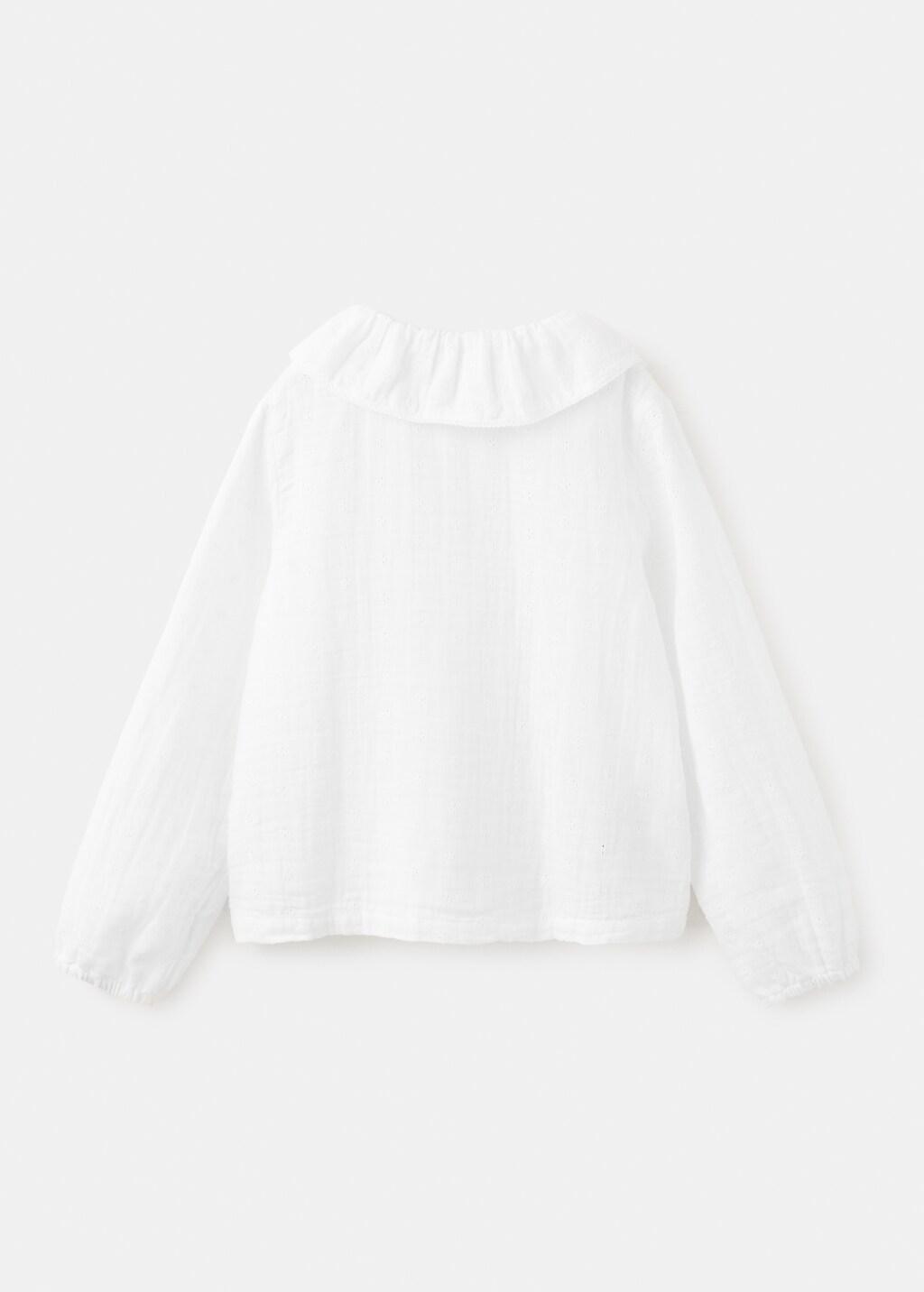 White Blouse With Peter Pan Collar, Baby Girl, White, medium