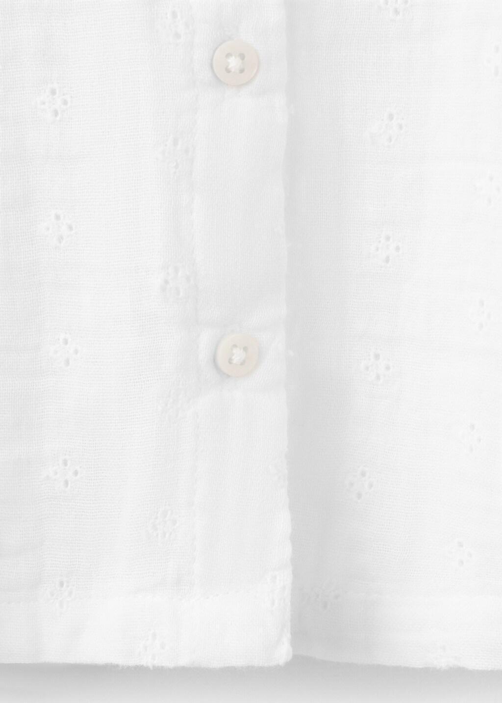 White Blouse With Peter Pan Collar, Baby Girl, White, large image number 4