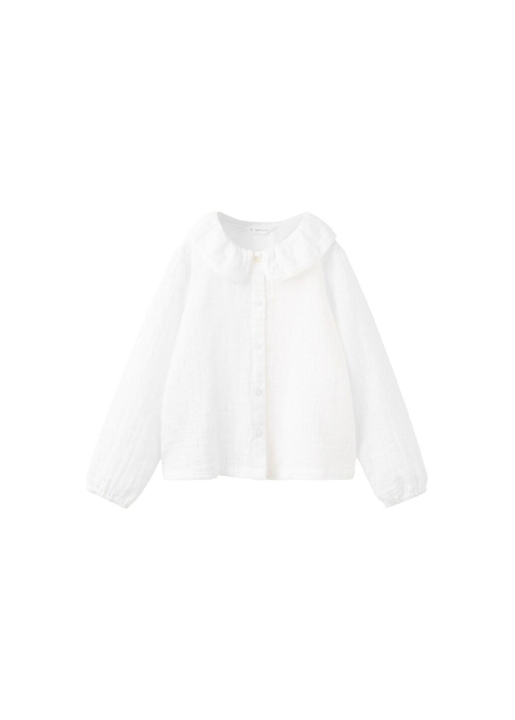 White Blouse With Peter Pan Collar, Baby Girl, White, large image number 5