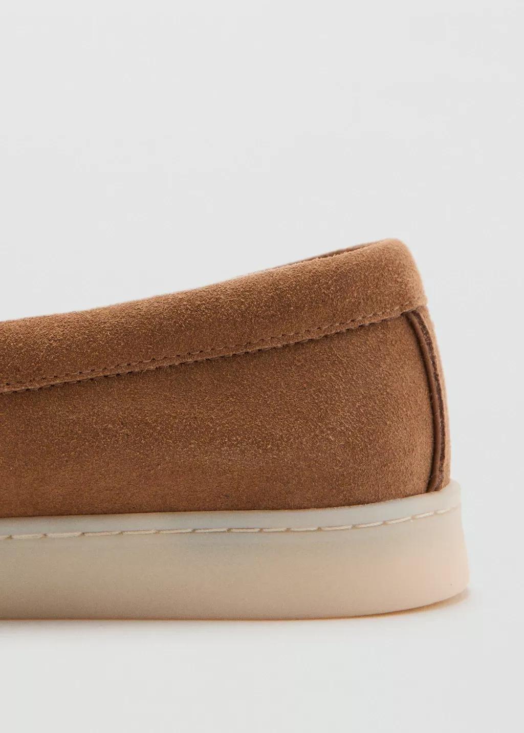 Brown Split Leather Shoes, Dark Brown, large image number 1