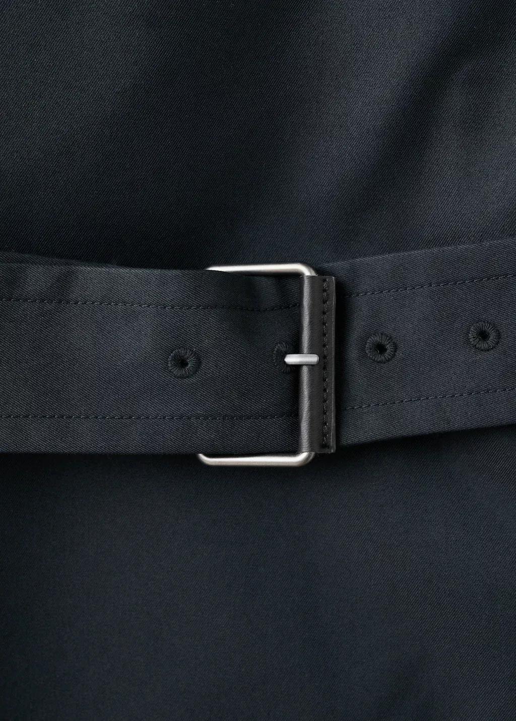 Navy Water-Repellent Belted Trench Coat, Navy, large image number 5