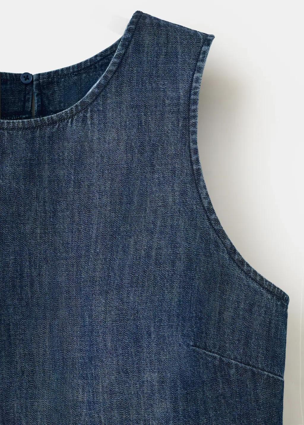 Blue Denim Top With Seam Detail, Open Blue, large image number 1