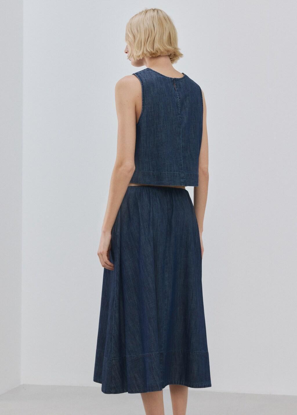 Blue Denim Top With Seam Detail, Open Blue, large image number 2