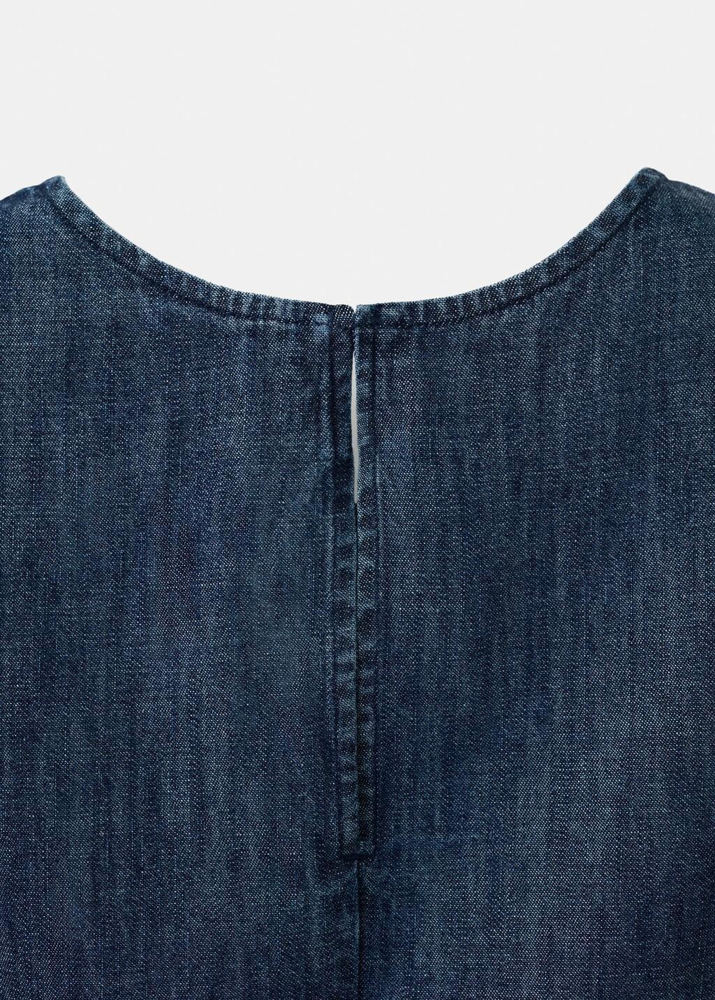 Blue Denim Top With Seam Detail, Open Blue, large image number 4