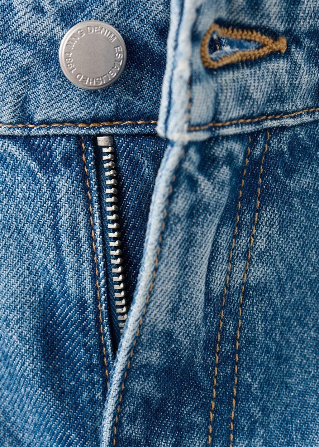 Blue High-Waist Straight-Fit Denim Shorts, Open Blue, large image number 1